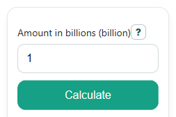 Example inputs for Billion to Trillion Converter Calculator