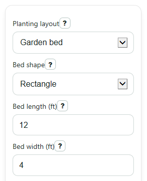 Example inputs for Bulb Spacing Calculator