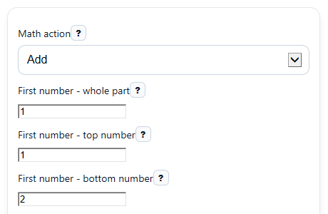 Example inputs for Mixed Number Calculator