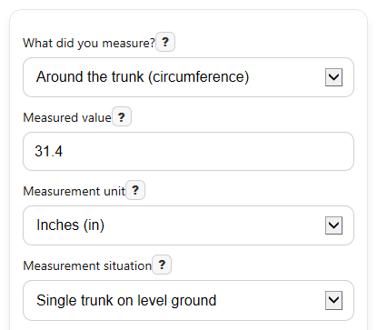 Example inputs for Tree Diameter Calculator