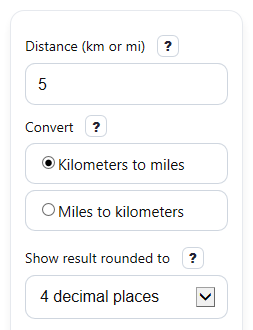 Km to Miles Converter
