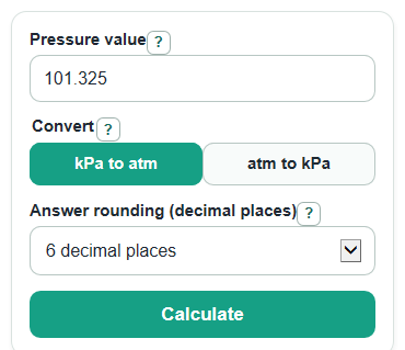 kPa to Atmospheres Converter