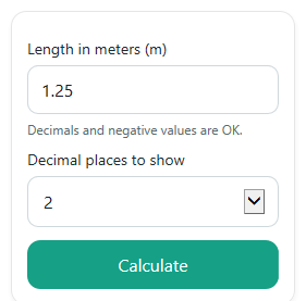 Example inputs for Meters to Millimeters Converter