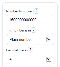 Example inputs for Number to Trillion Converter
