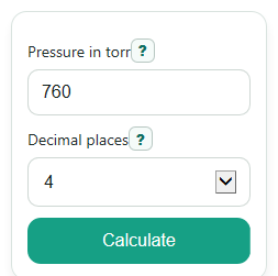 Example inputs for Torr to PSI Converter