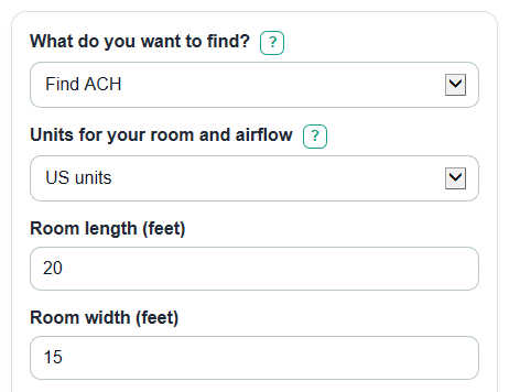 Air Changes per Hour Calculator
