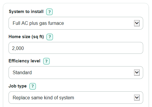 HVAC Installation Cost Calculator