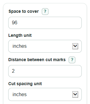 Example inputs for LED Strip Cutting Calculator