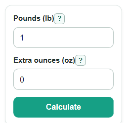Example inputs for Pounds and Ounces to Kilograms Converter