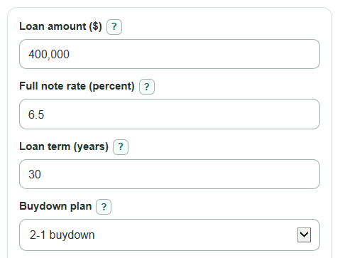Mortgage Rate Buydown Calculator
