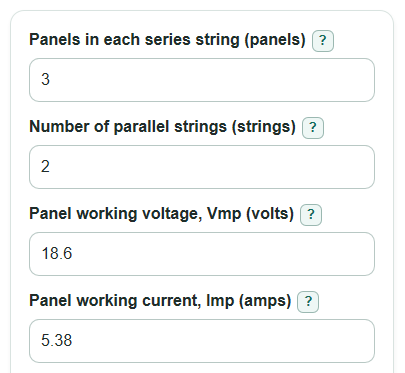 Solar Panel Series and Parallel Calculator