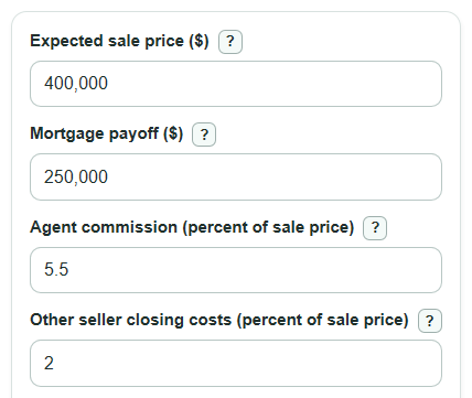 Home Sale Proceeds Calculator