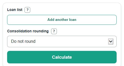Example inputs for Weighted Average Interest Rate Calculator