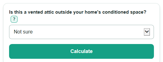 Example inputs for Attic Fan Size Calculator