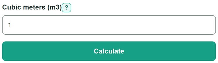 Example inputs for Cubic Meters to Cubic Feet Converter