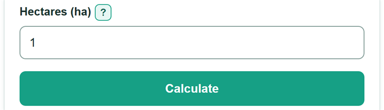 Example inputs for Hectares to Acres Converter