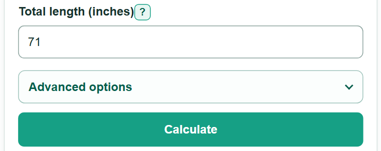 Example inputs for Inches to Feet and Inches Converter