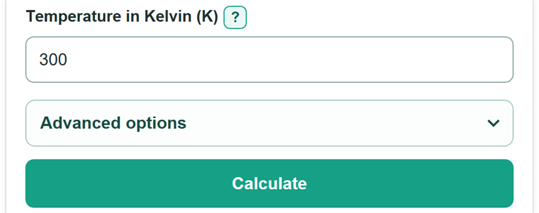 Example inputs for Kelvin to Celsius Converter