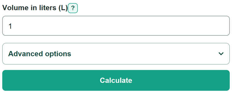 Example inputs for Liters to Quarts Converter