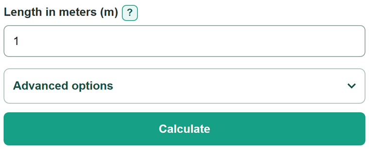 Example inputs for Meters to Yards Converter