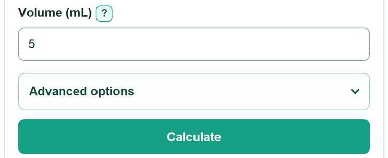 Example inputs for mL to Teaspoons Converter