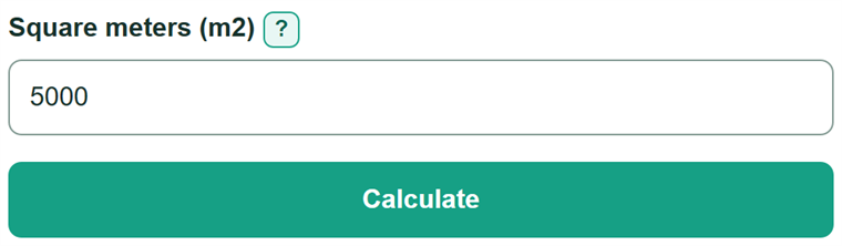 Example inputs for Square Meters to Acres Converter