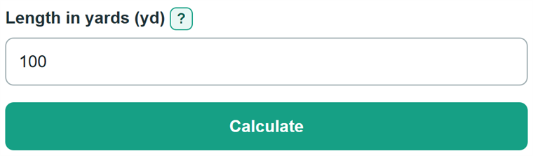 Example inputs for Yards to Meters Converter